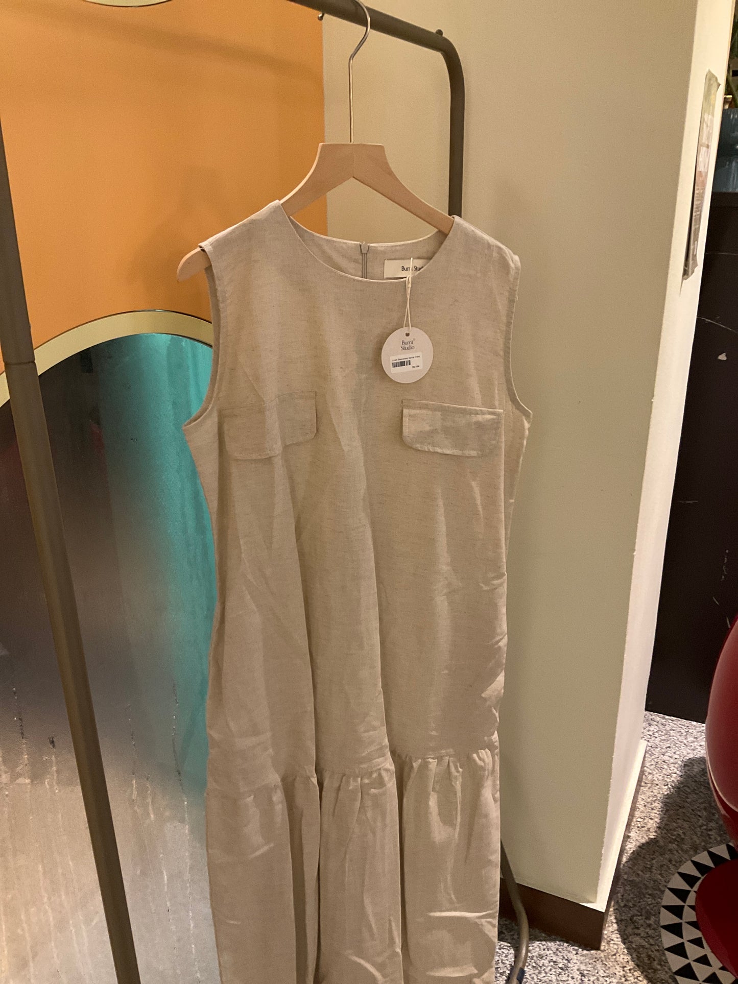 Bumi - Linen Skeeveless Splice Dress