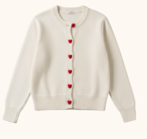 TSM Heart Cardigan White, One Size